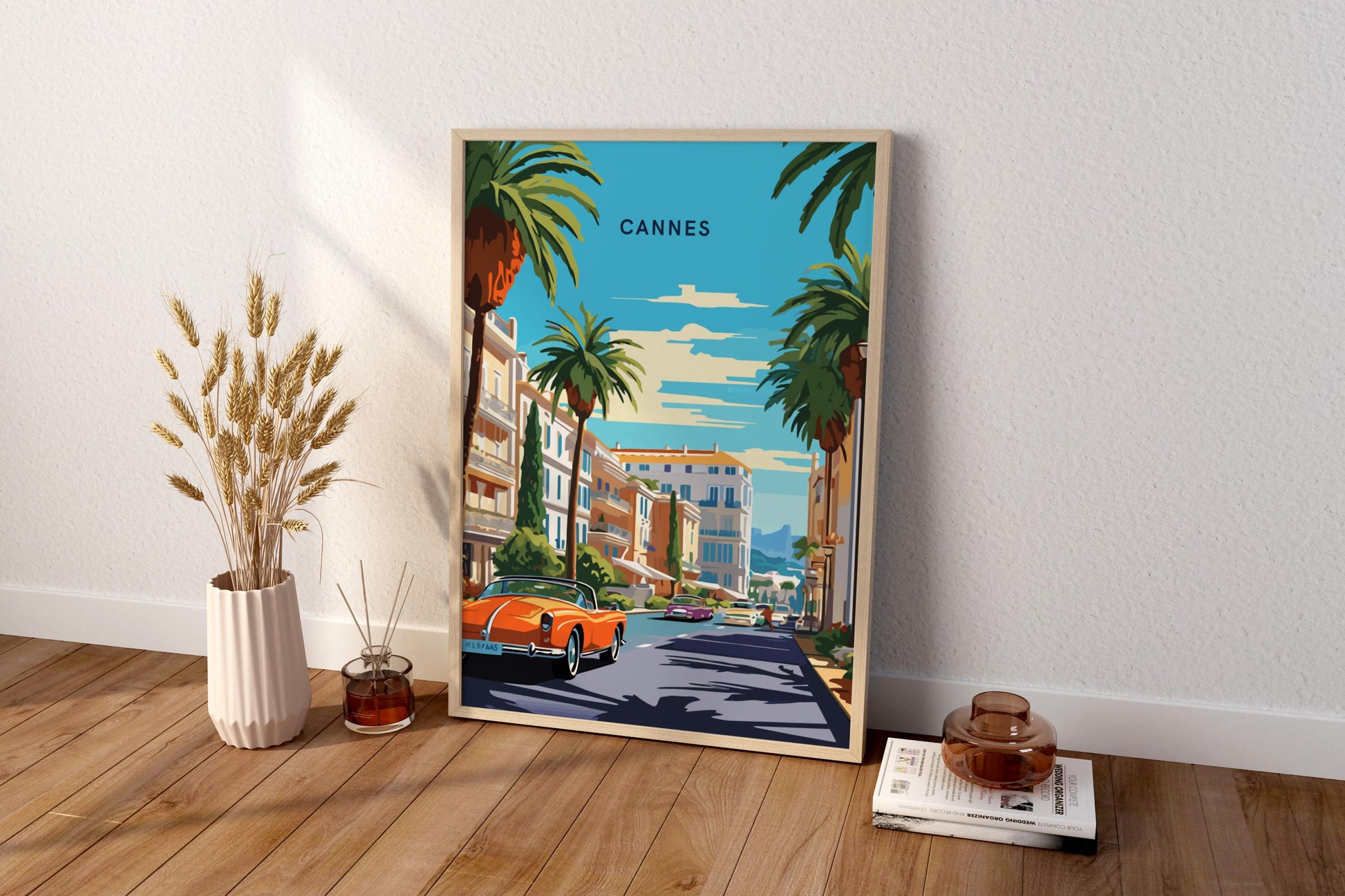 Cruising Through Cannes France Travel Print Poster - Pitchers Design