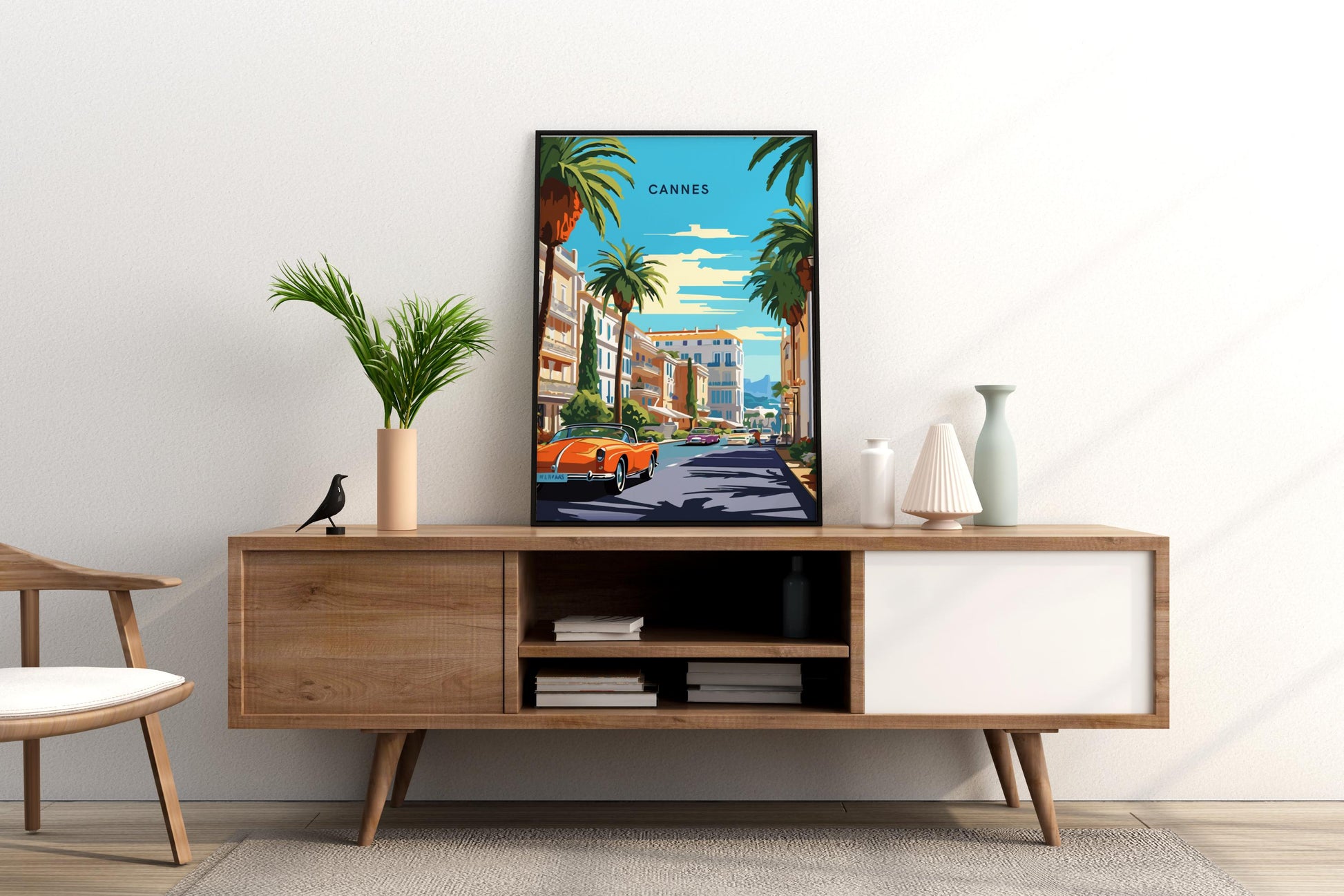 Cruising Through Cannes France Travel Print Poster - Pitchers Design