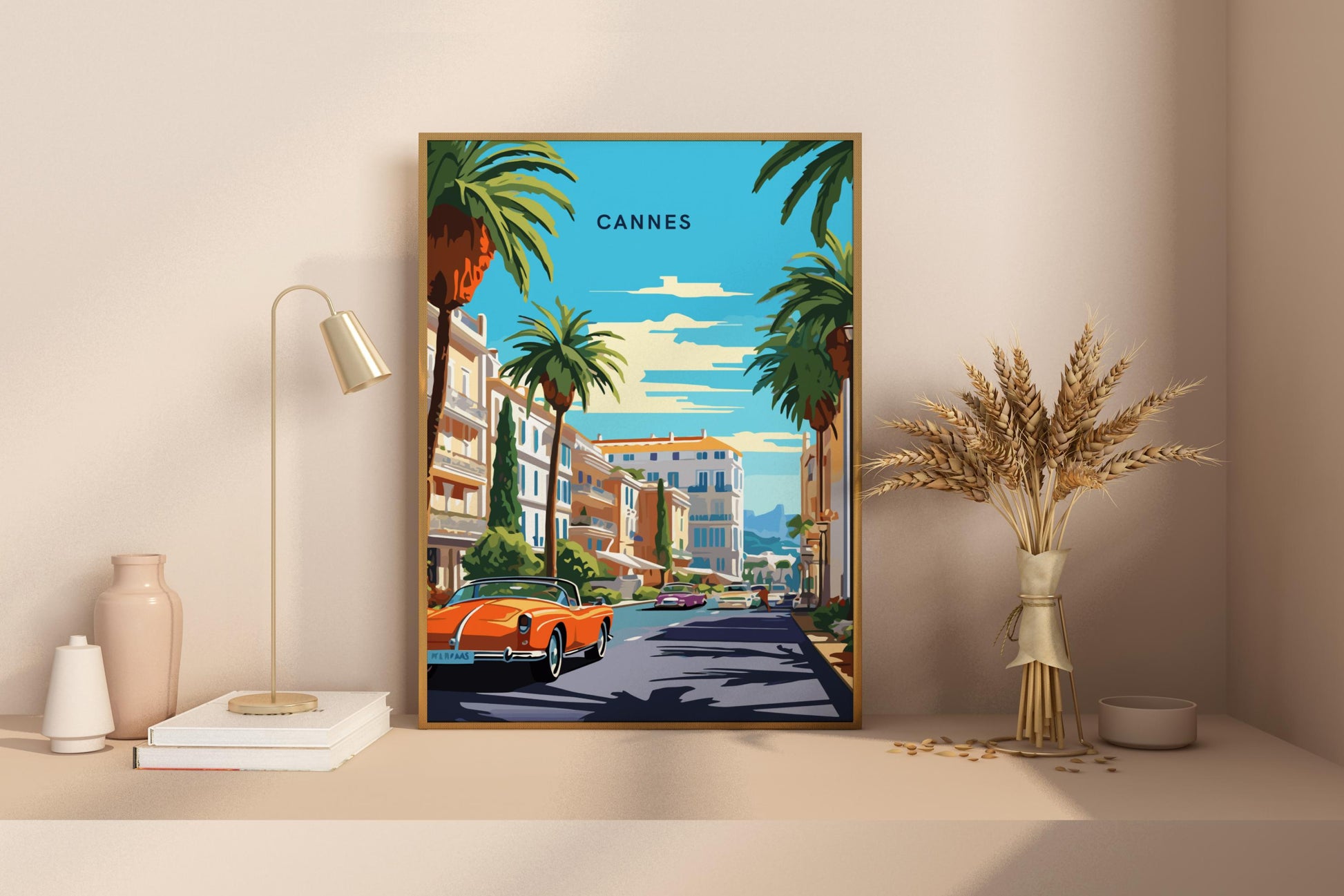 Cruising Through Cannes France Travel Print Poster - Pitchers Design