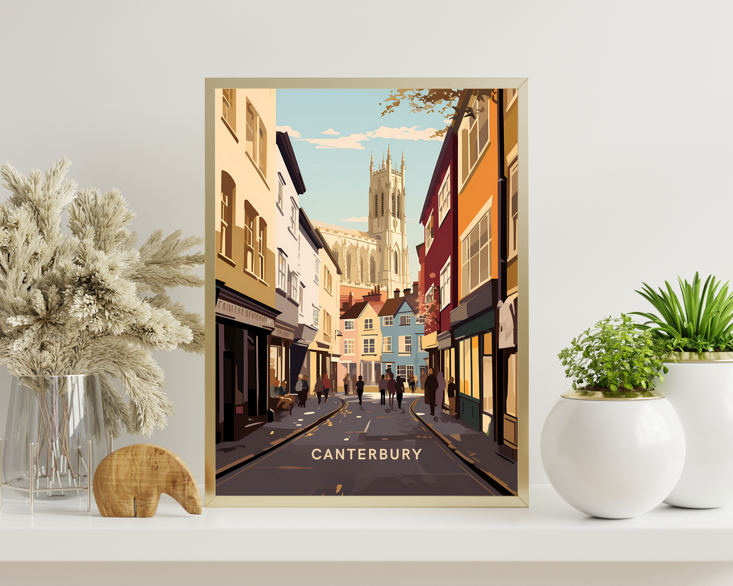 Canterbury England Travel Poster Print - Pitchers Design