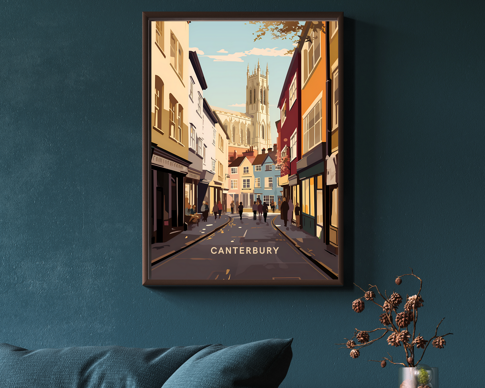 Canterbury England Travel Poster Print - Pitchers Design