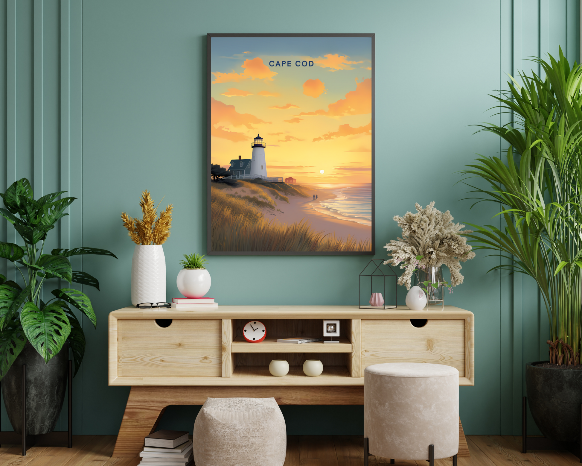 Cape Cod Massachusetts Travel Poster Print - Pitchers Design