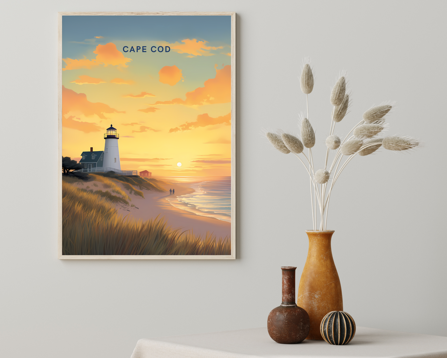 Cape Cod Massachusetts Travel Poster Print - Pitchers Design