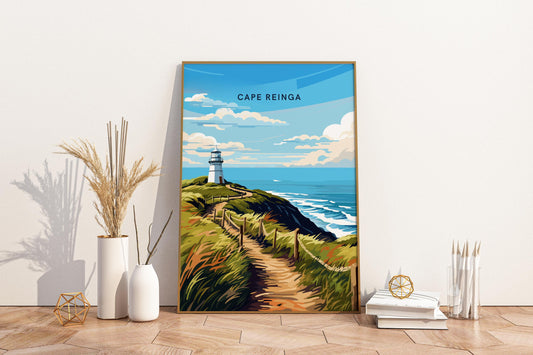 Cape Reinga New Zealand Travel Print Poster - Pitchers Design