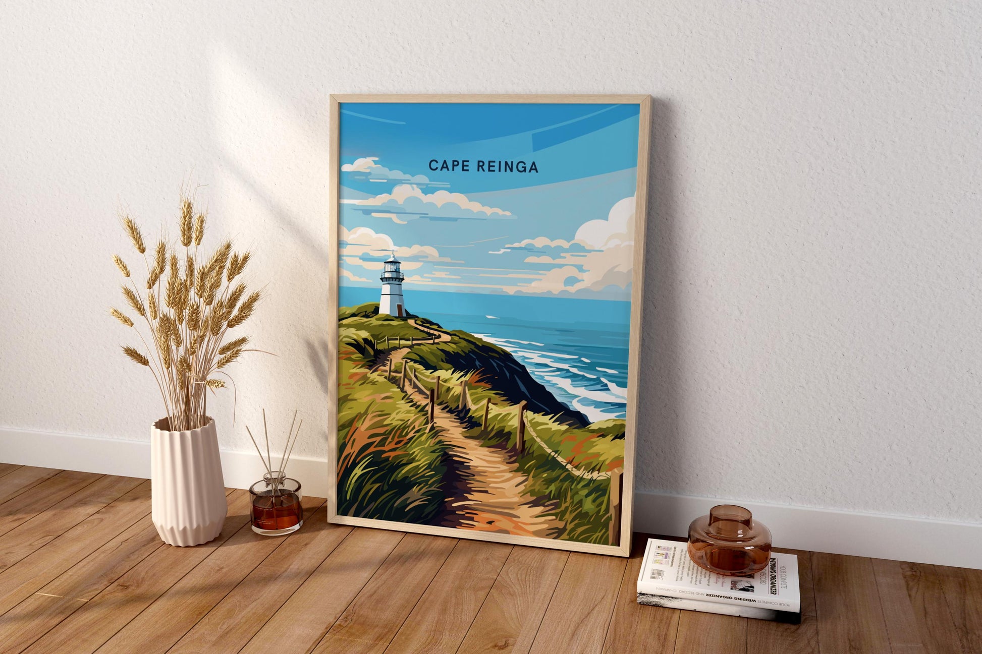 Cape Reinga New Zealand Travel Print Poster - Pitchers Design