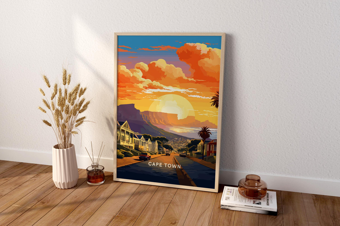 Cape Town Sunset South Africa Travel Print Poster - Pitchers Design