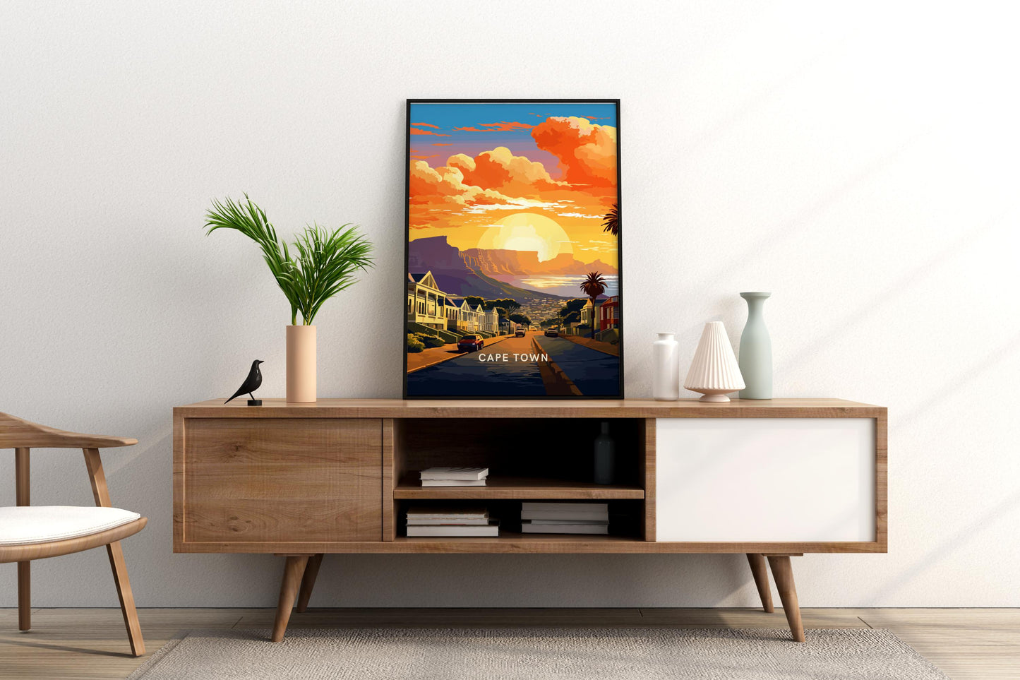 Cape Town Sunset South Africa Travel Print Poster - Pitchers Design