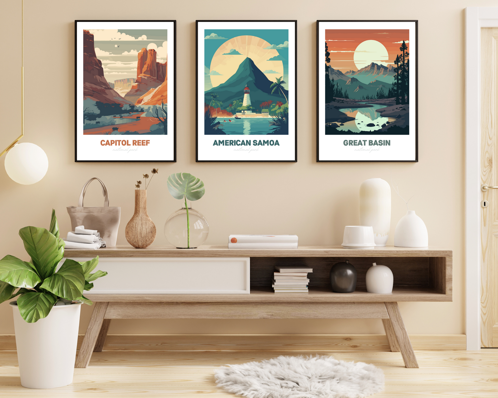 American Samoa National Park Travel Poster Print - Pitchers Design