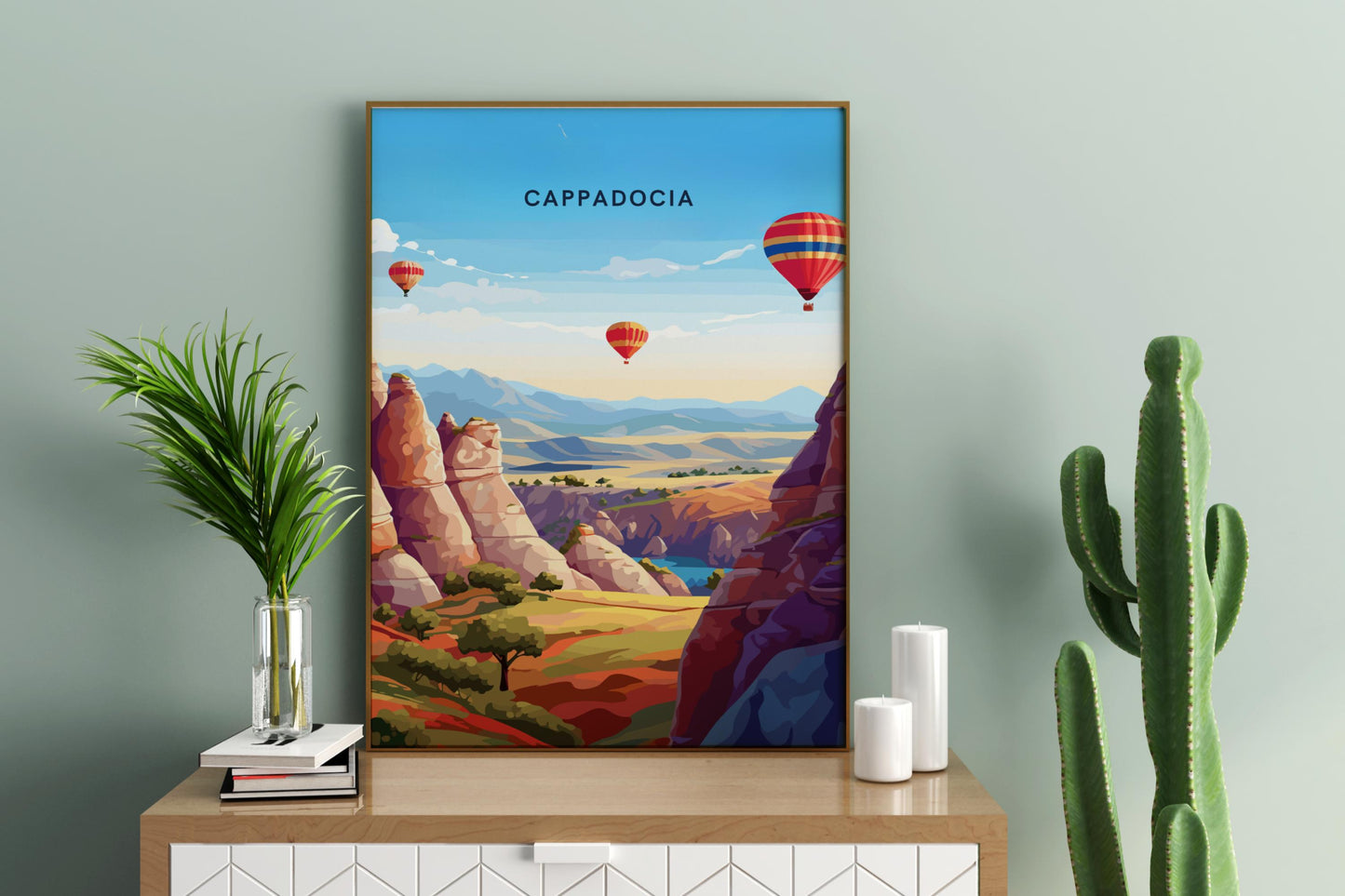 Cappadocia Turkey Travel Print Poster - Pitchers Design