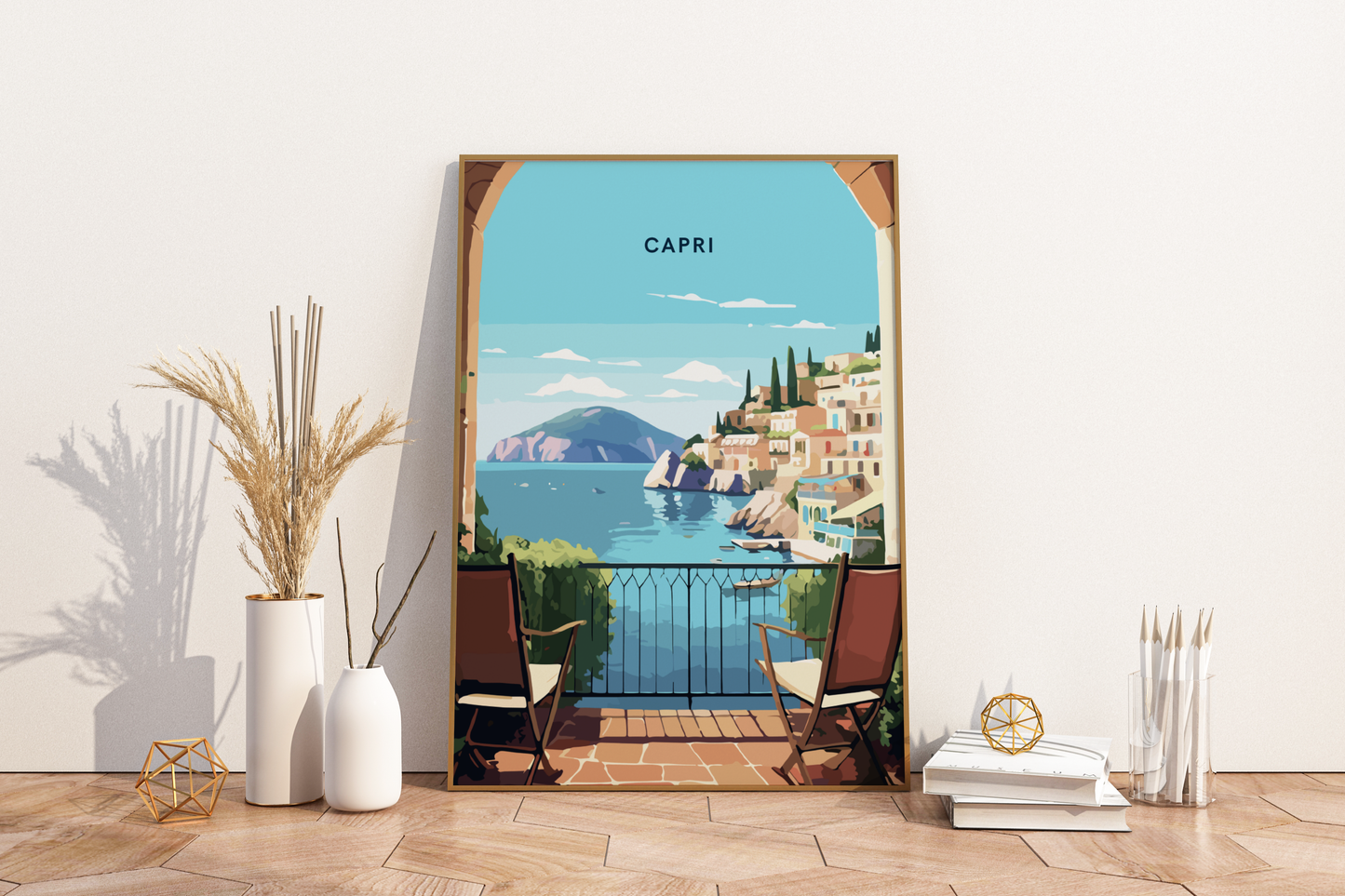 Affiche de voyage imprimée de Capri en Italie