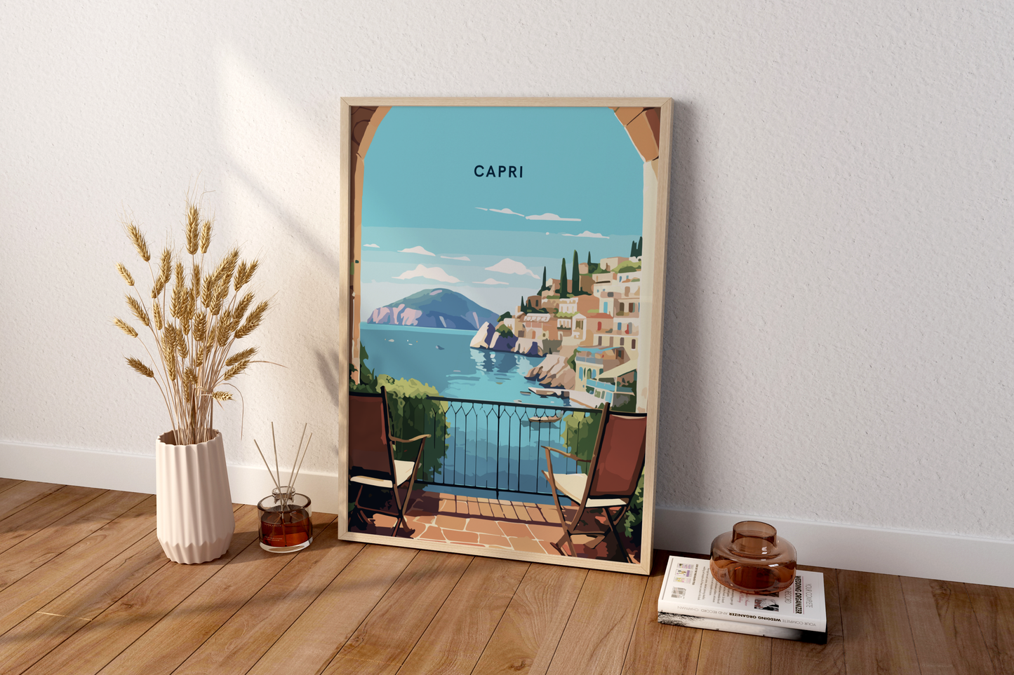 Affiche de voyage imprimée de Capri en Italie