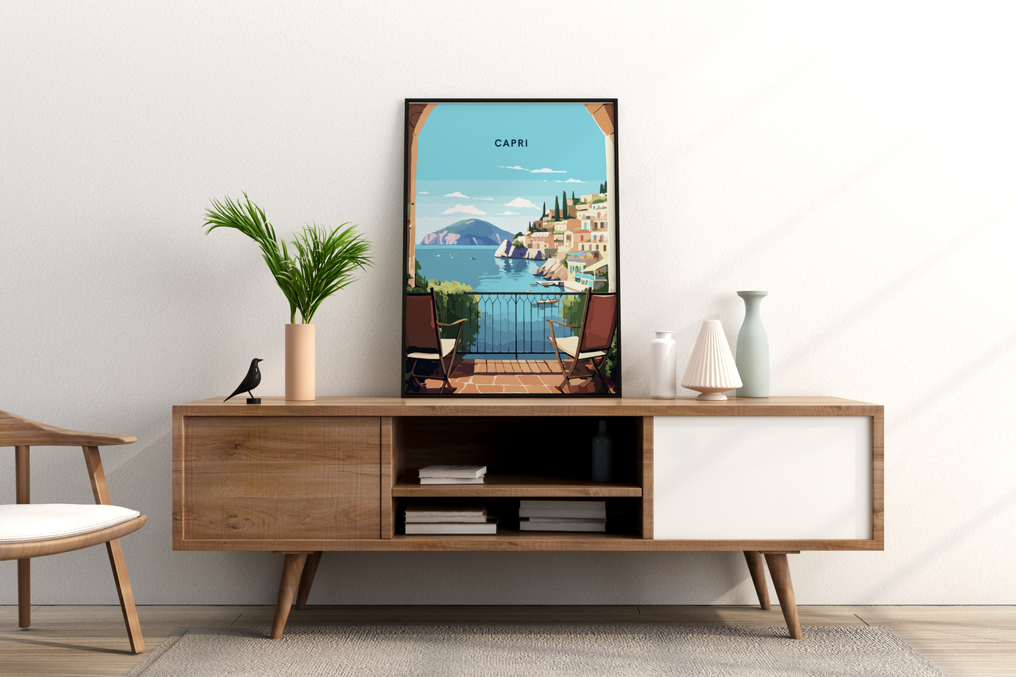 Affiche de voyage imprimée de Capri en Italie