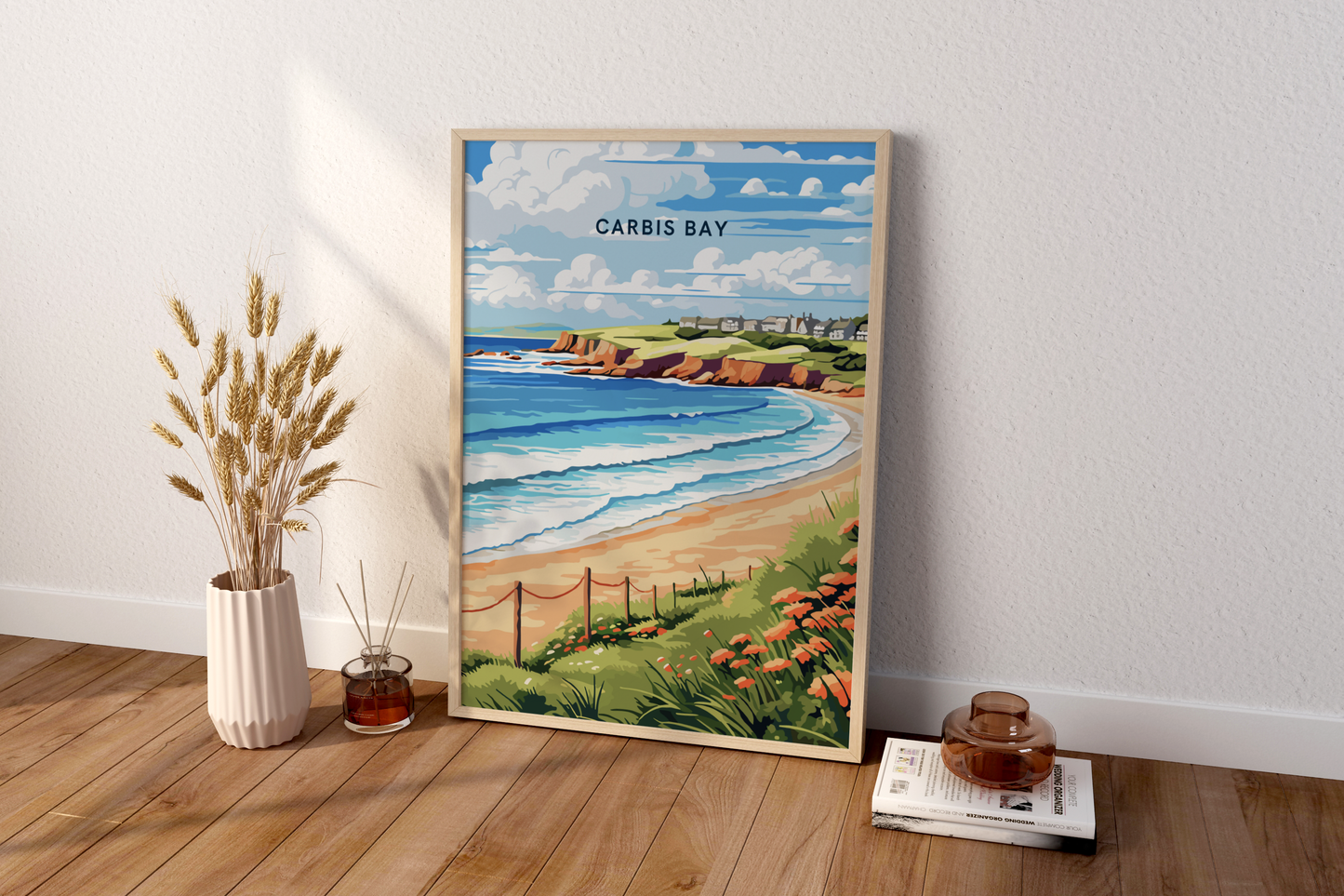 Carbis Bay St Ives Cornwall England UK Travel Print Poster