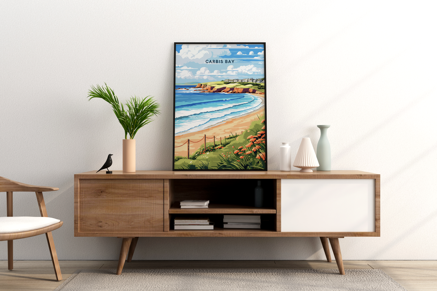 Carbis Bay St Ives Cornwall England UK Travel Print Poster