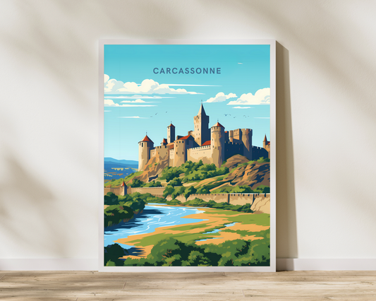 Carcassonne France Travel Poster Print - Pitchers Design