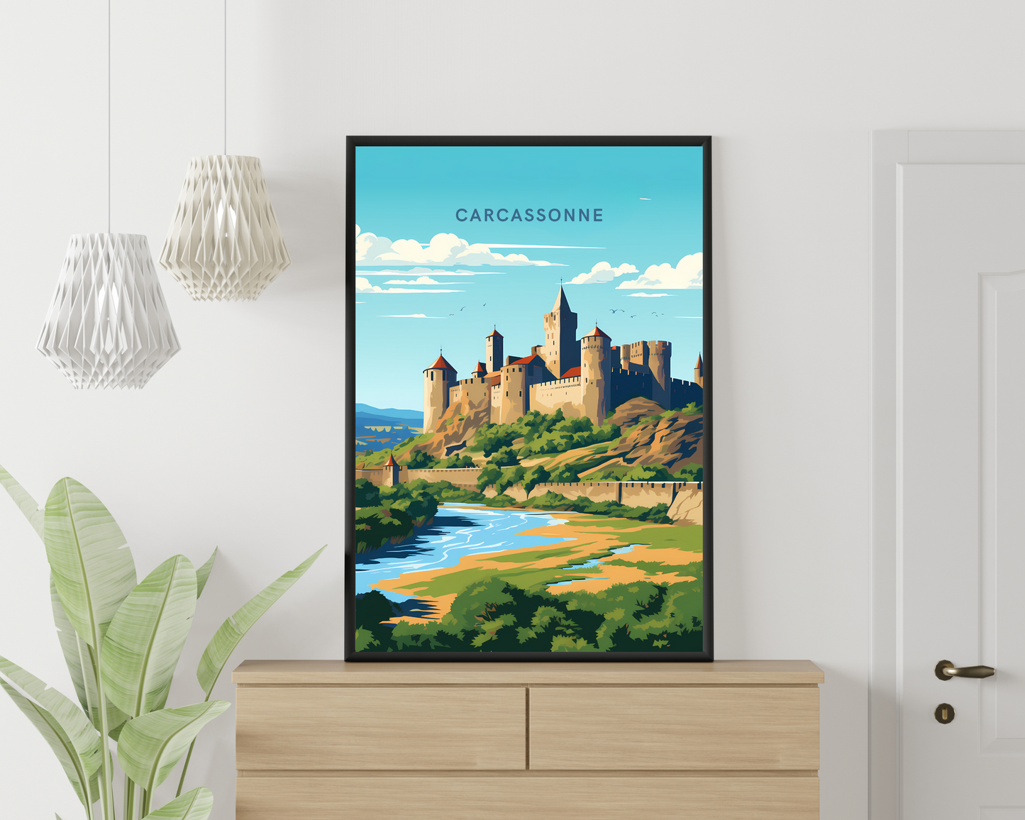 Carcassonne France Travel Poster Print - Pitchers Design