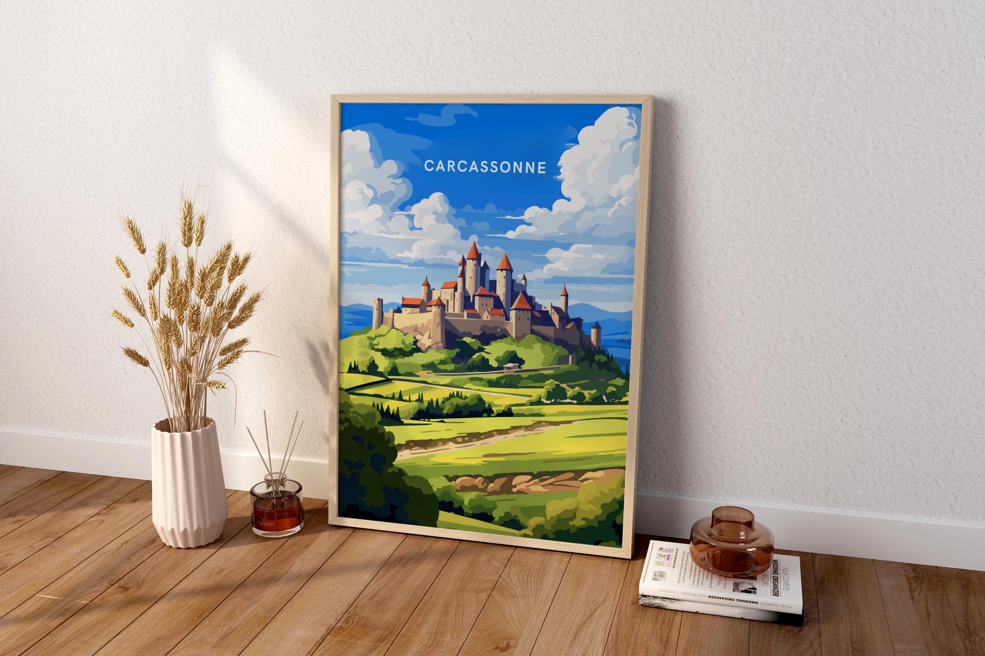 Carcassonne Walled City France Travel Print Poster - Pitchers Design