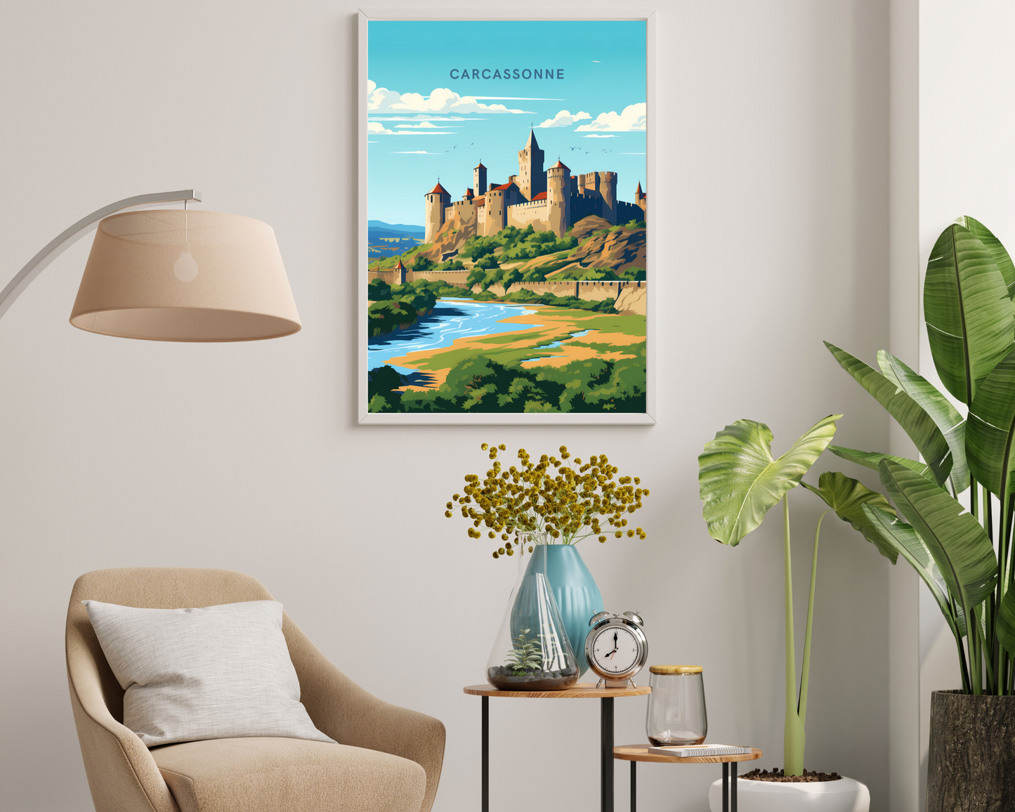 Carcassonne France Travel Poster Print - Pitchers Design
