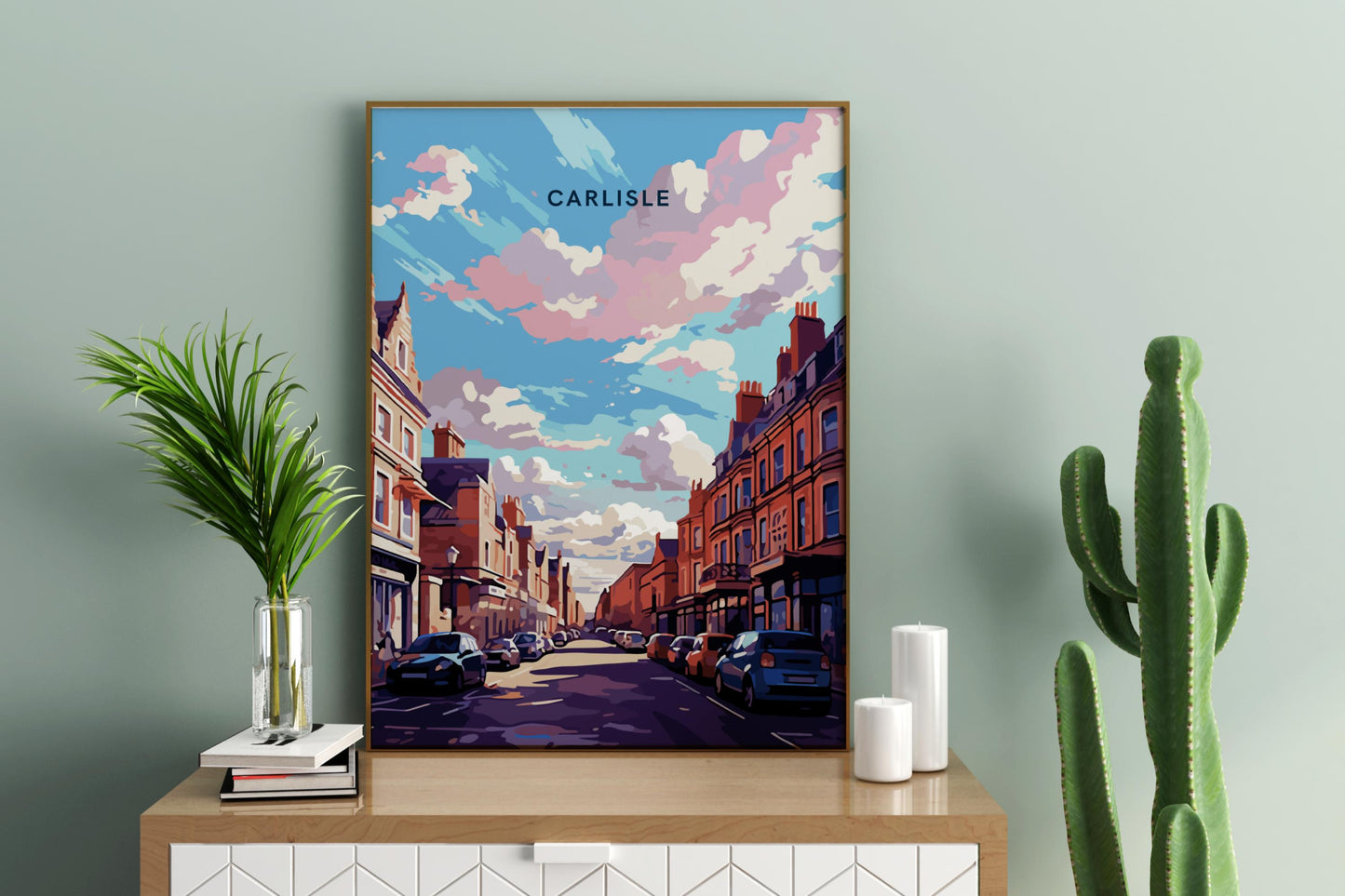 Affiche de voyage imprimée de Carlisle en Angleterre au Royaume-Uni