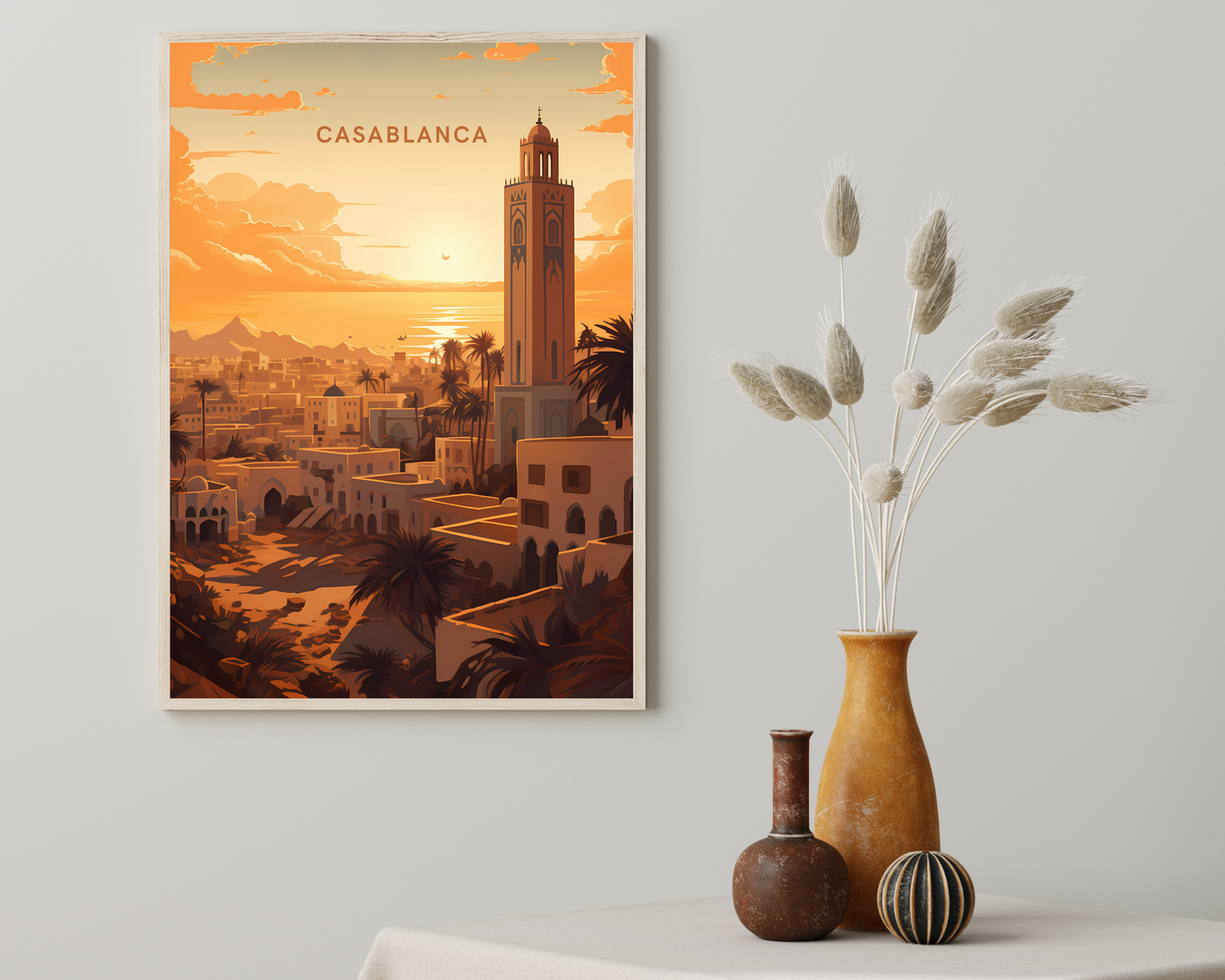 Casablanca Morocco Travel Poster Print - Pitchers Design