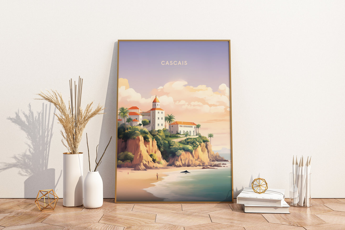 Cascais Portugal Travel Print Poster - Pitchers Design