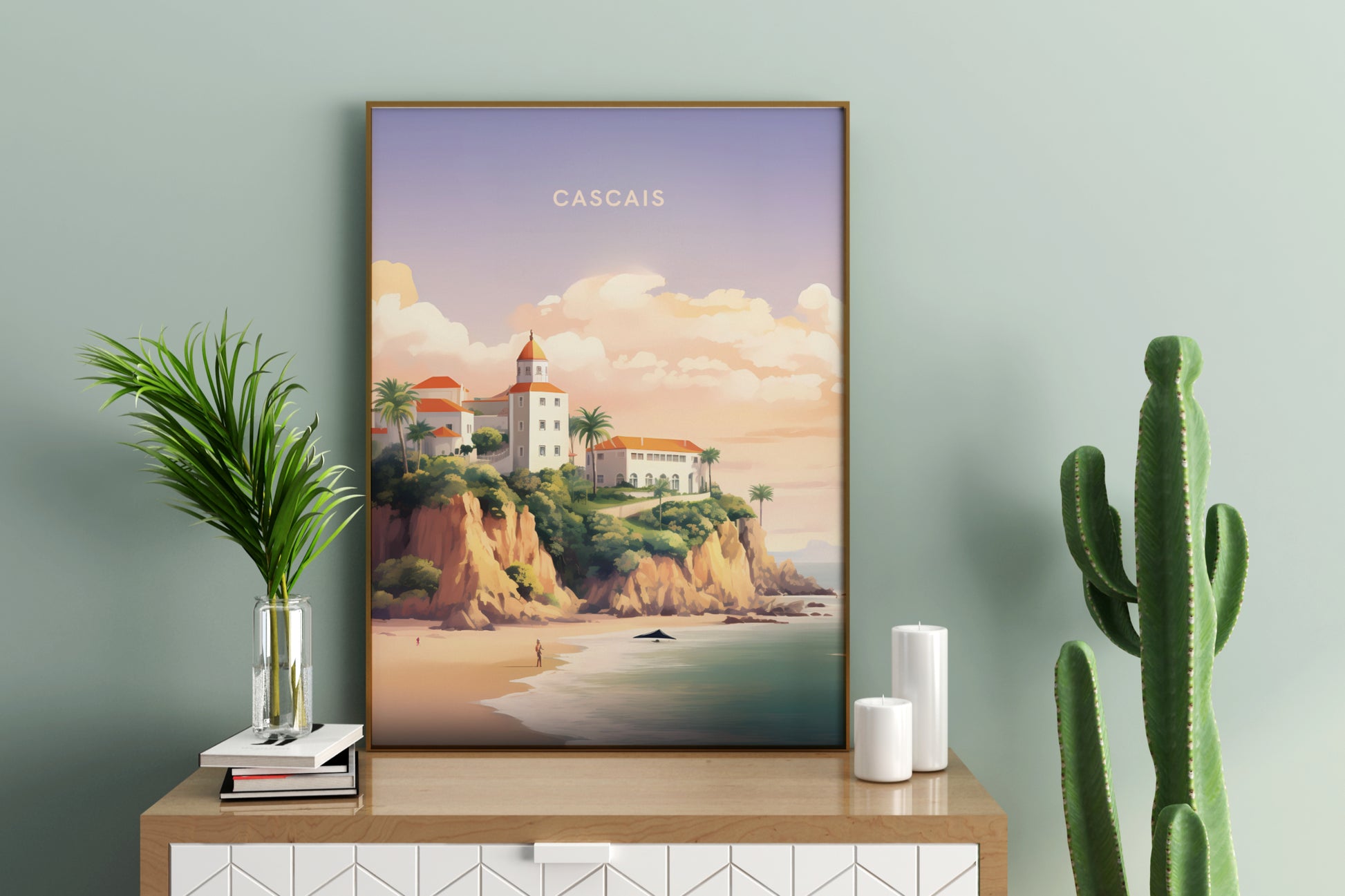 Cascais Portugal Travel Print Poster - Pitchers Design