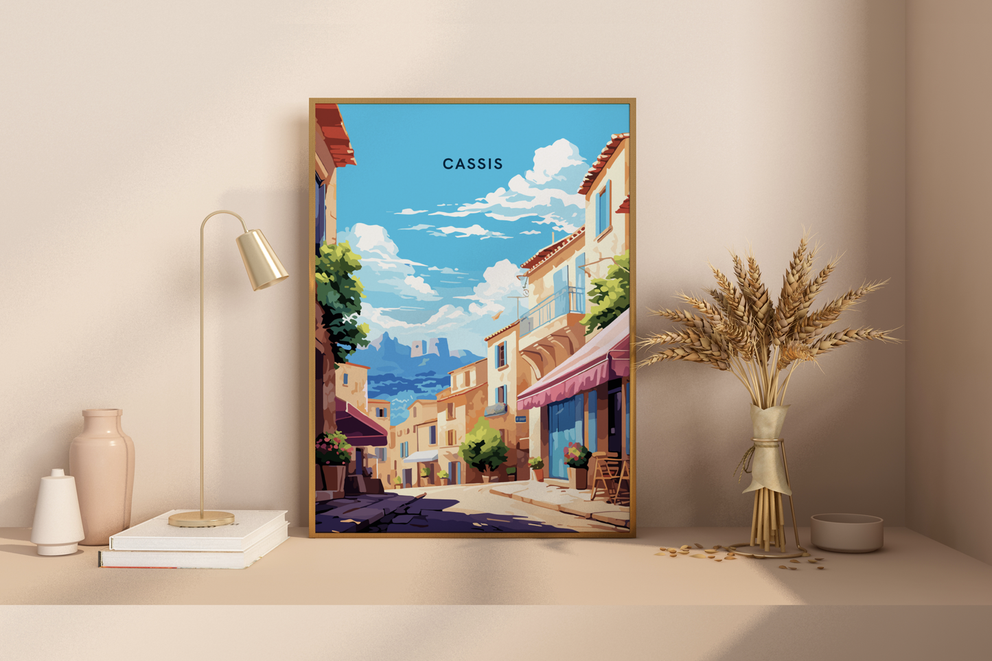 Cassis Streets France Travel Print Poster