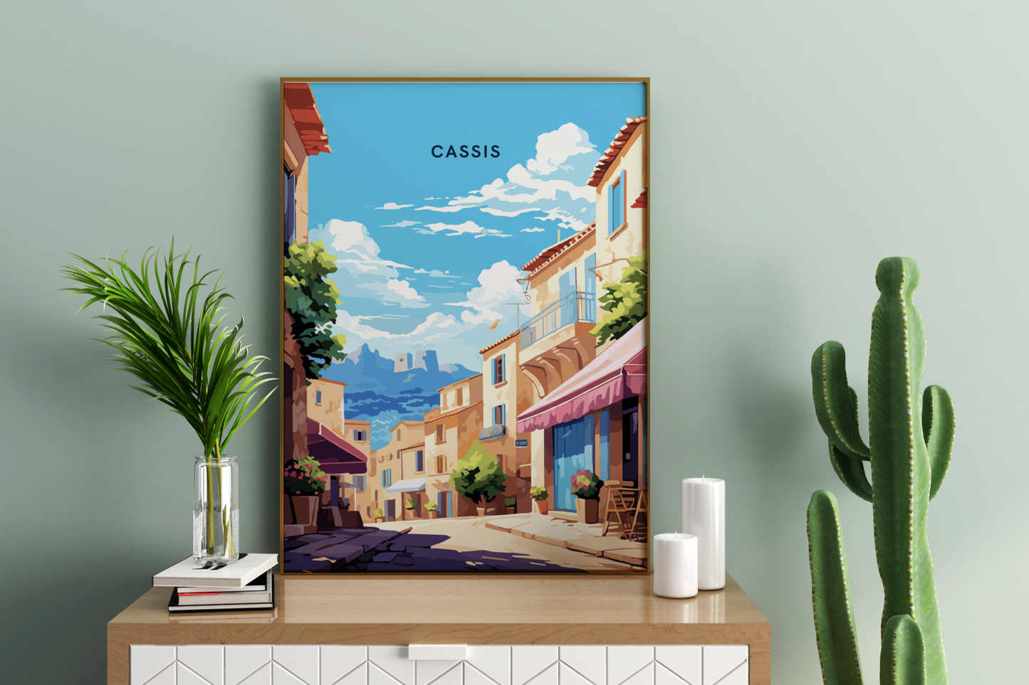 Cassis Streets France Travel Print Poster