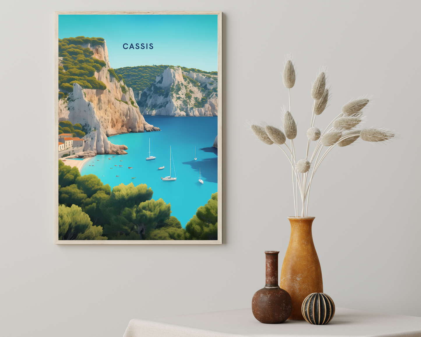 Cassis France Travel Poster Print - Pitchers Design