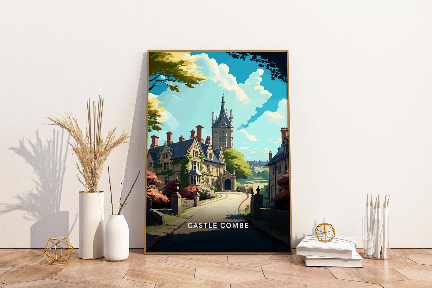 Castle Combe England UK Travel Print Poster - Pitchers Design