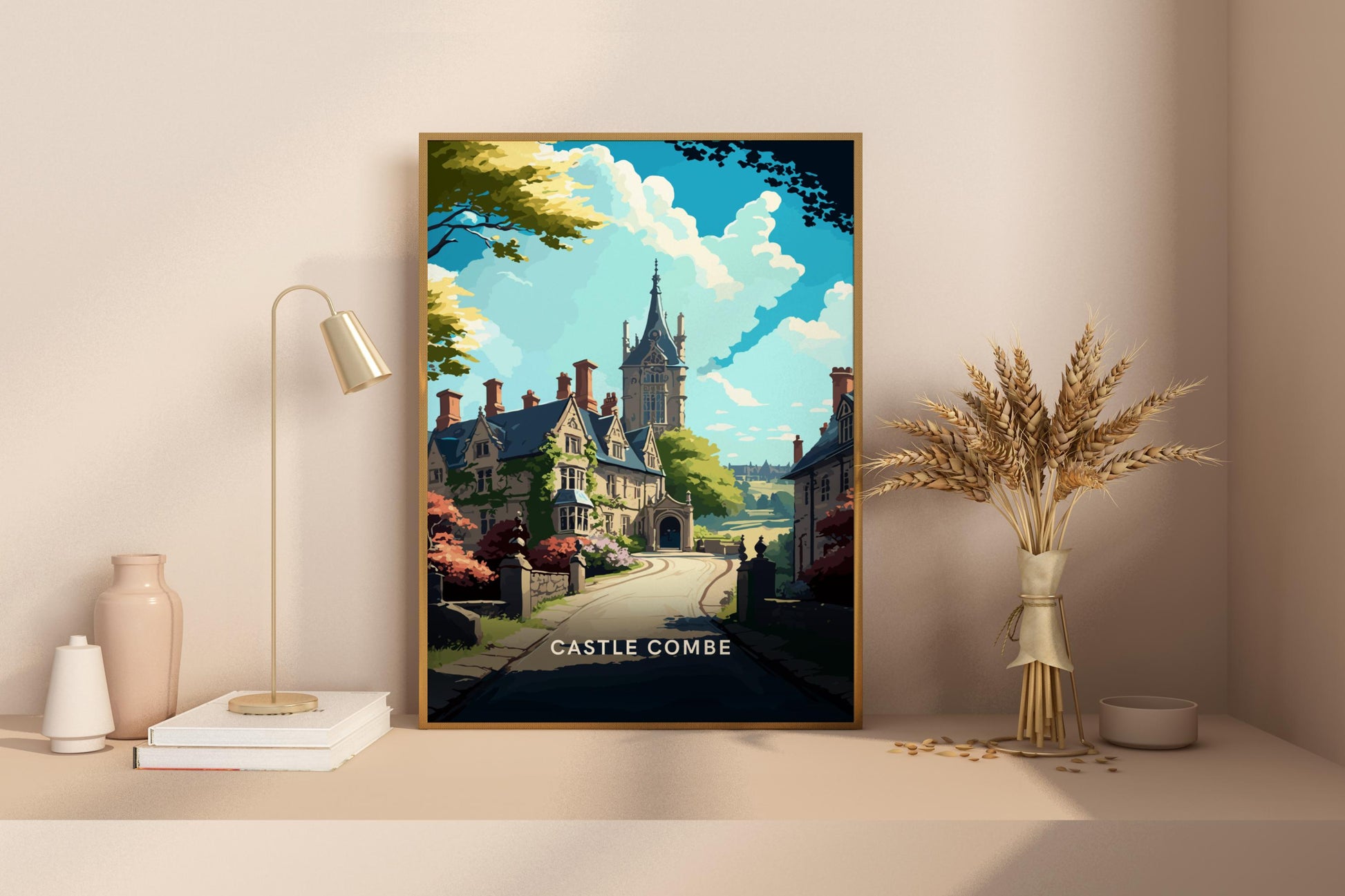 Castle Combe England UK Travel Print Poster - Pitchers Design