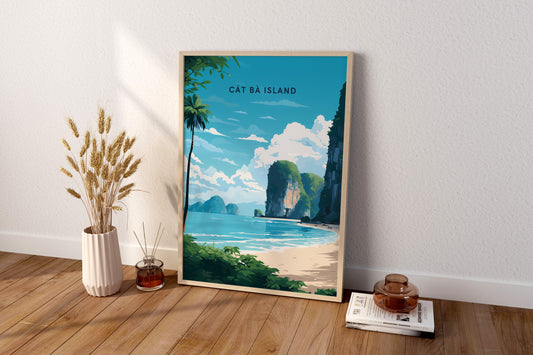 Cat Ba Island Vietnam Travel Print Poster - Pitchers Design