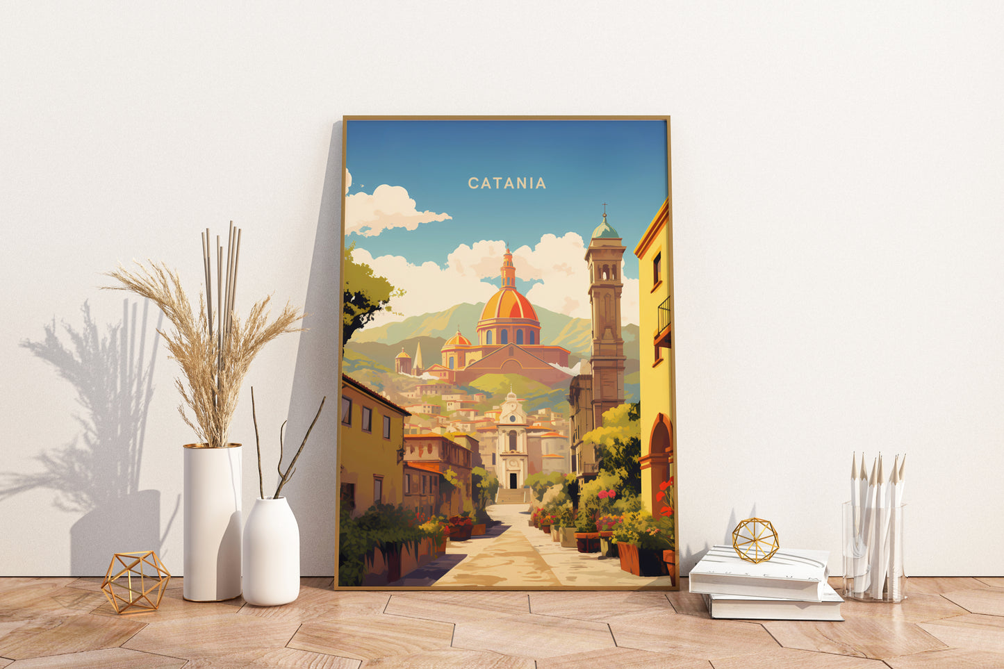 Catania Sicily Italy Travel Print Poster - Pitchers Design