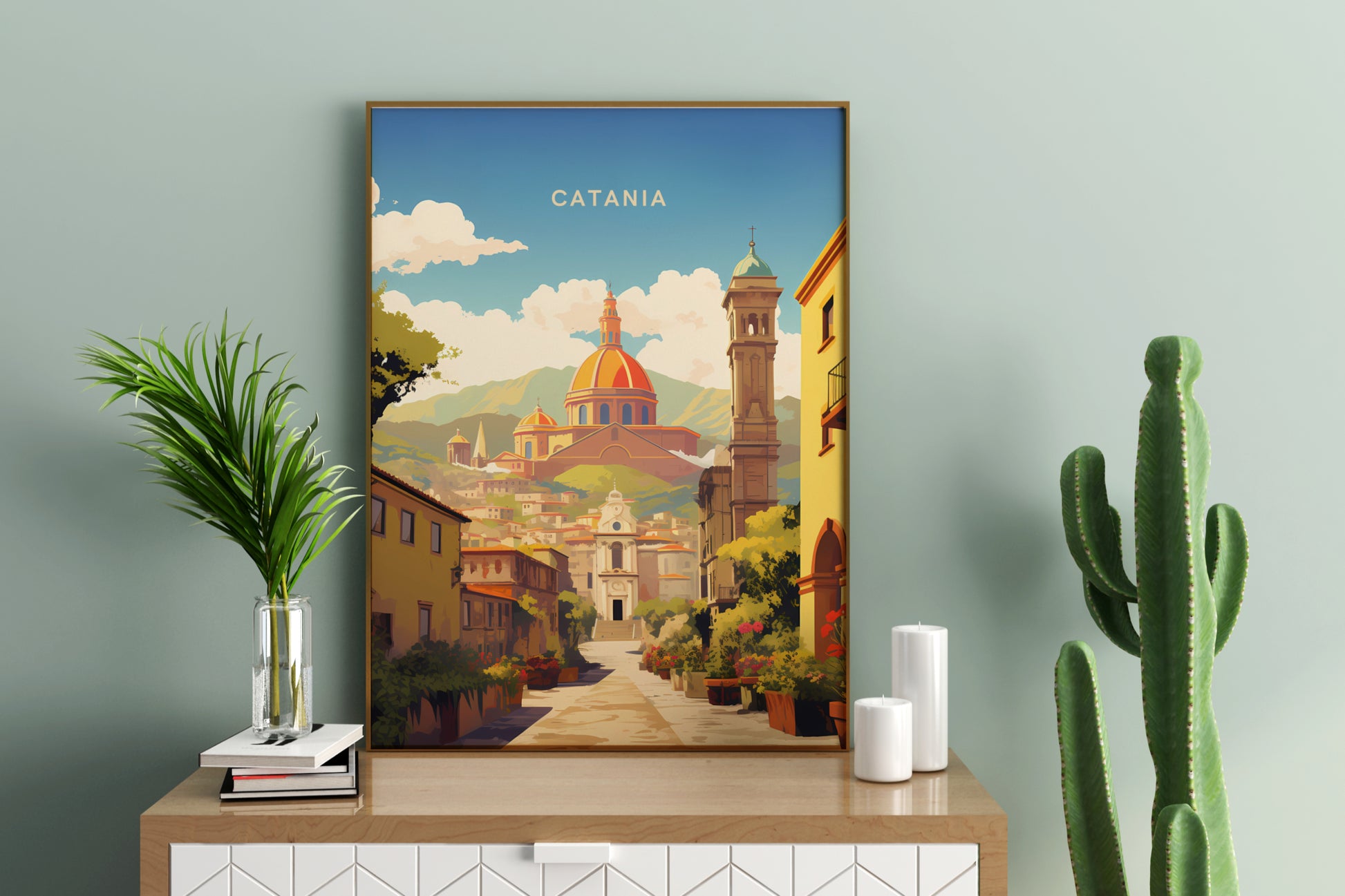 Catania Sicily Italy Travel Print Poster - Pitchers Design