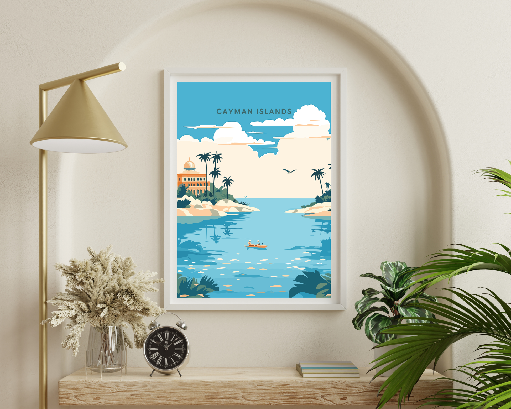 Cayman Islands Caribbean Travel Poster Print - Pitchers Design