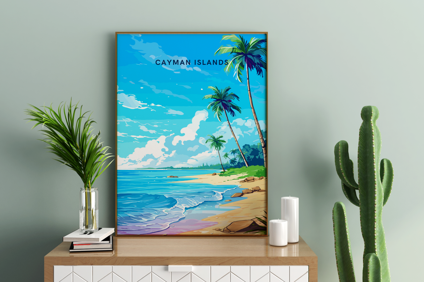 Cayman Islands Caribbean Travel Print Poster