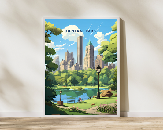 Central Park New York Travel Poster Print - Pitchers Design