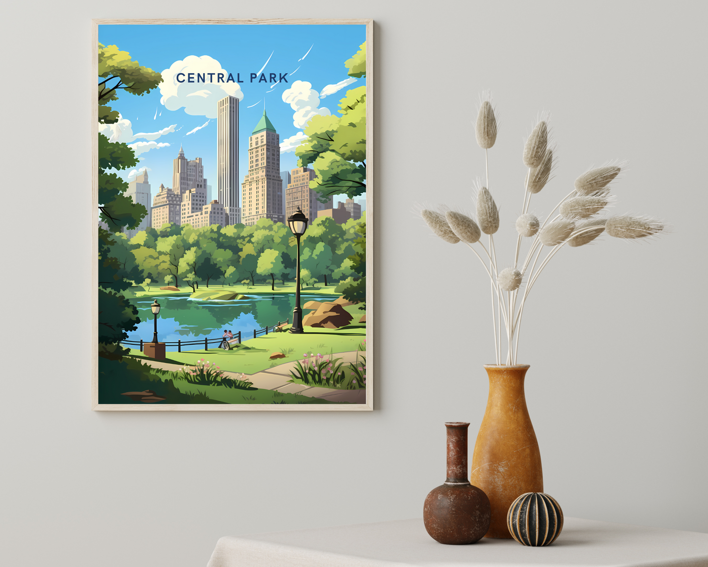 Central Park New York Travel Poster Print - Pitchers Design