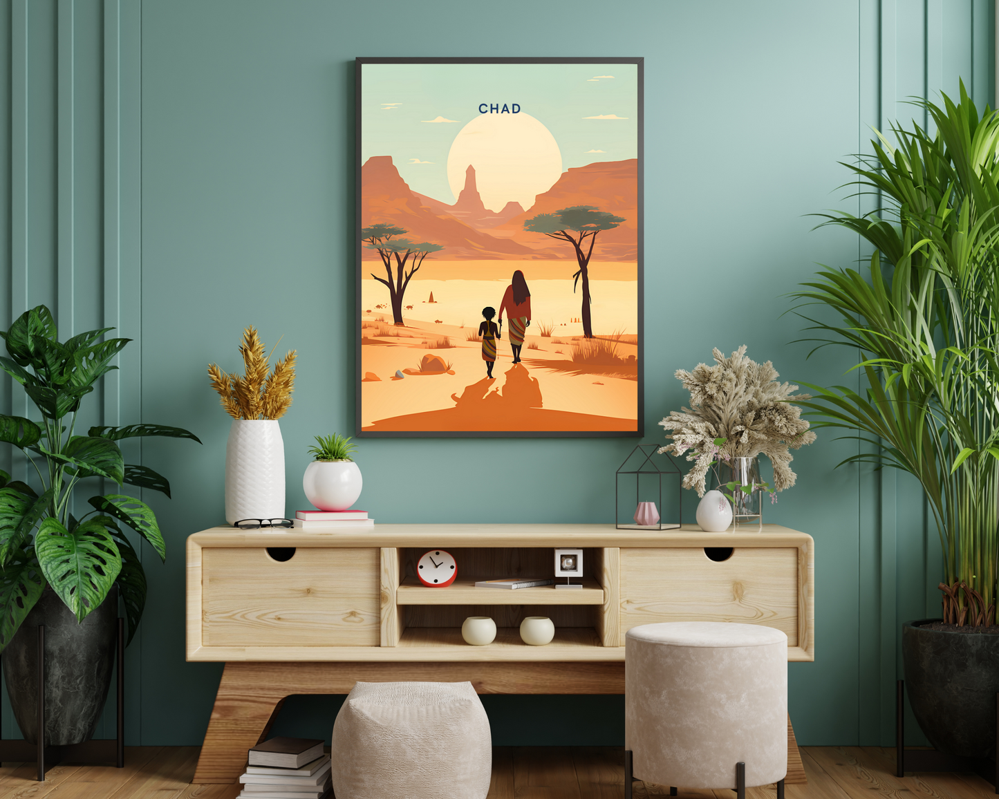 Chad Africa Travel Poster Print - Pitchers Design