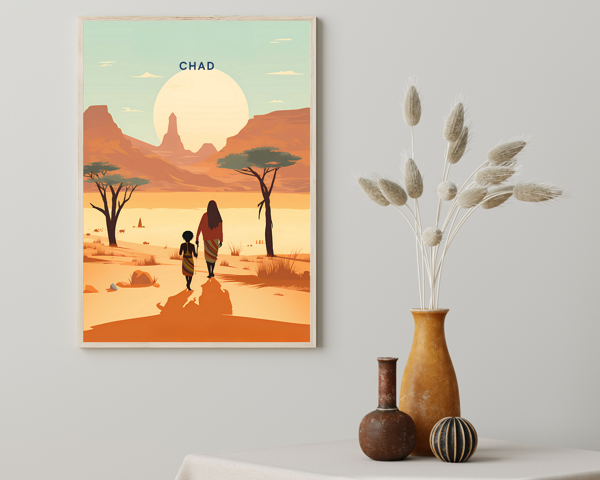 Chad Africa Travel Poster Print - Pitchers Design