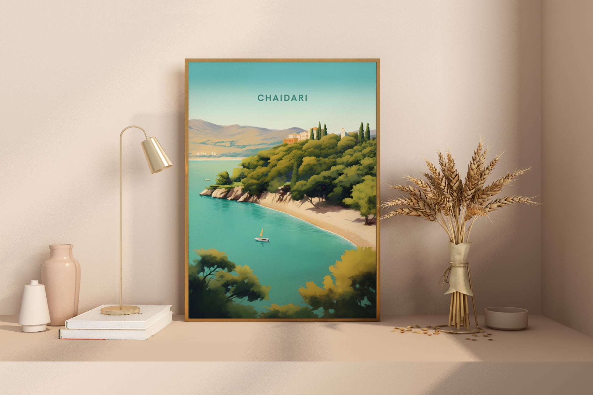 Chaidari Greece Travel Print Poster - Pitchers Design