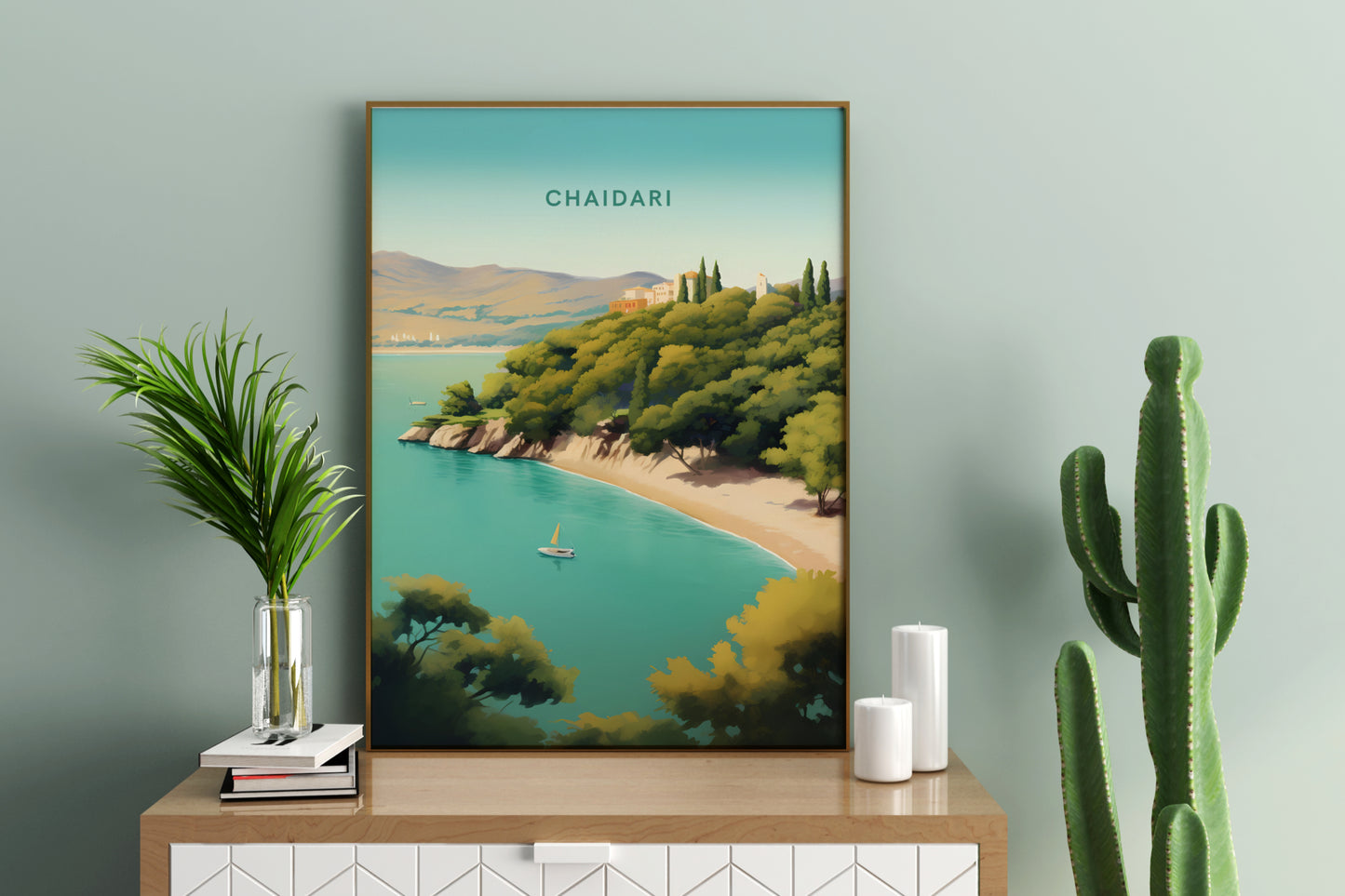 Chaidari Greece Travel Print Poster - Pitchers Design