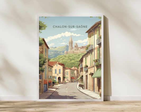 Chalon-sur-Saône France Travel Poster Print - Pitchers Design