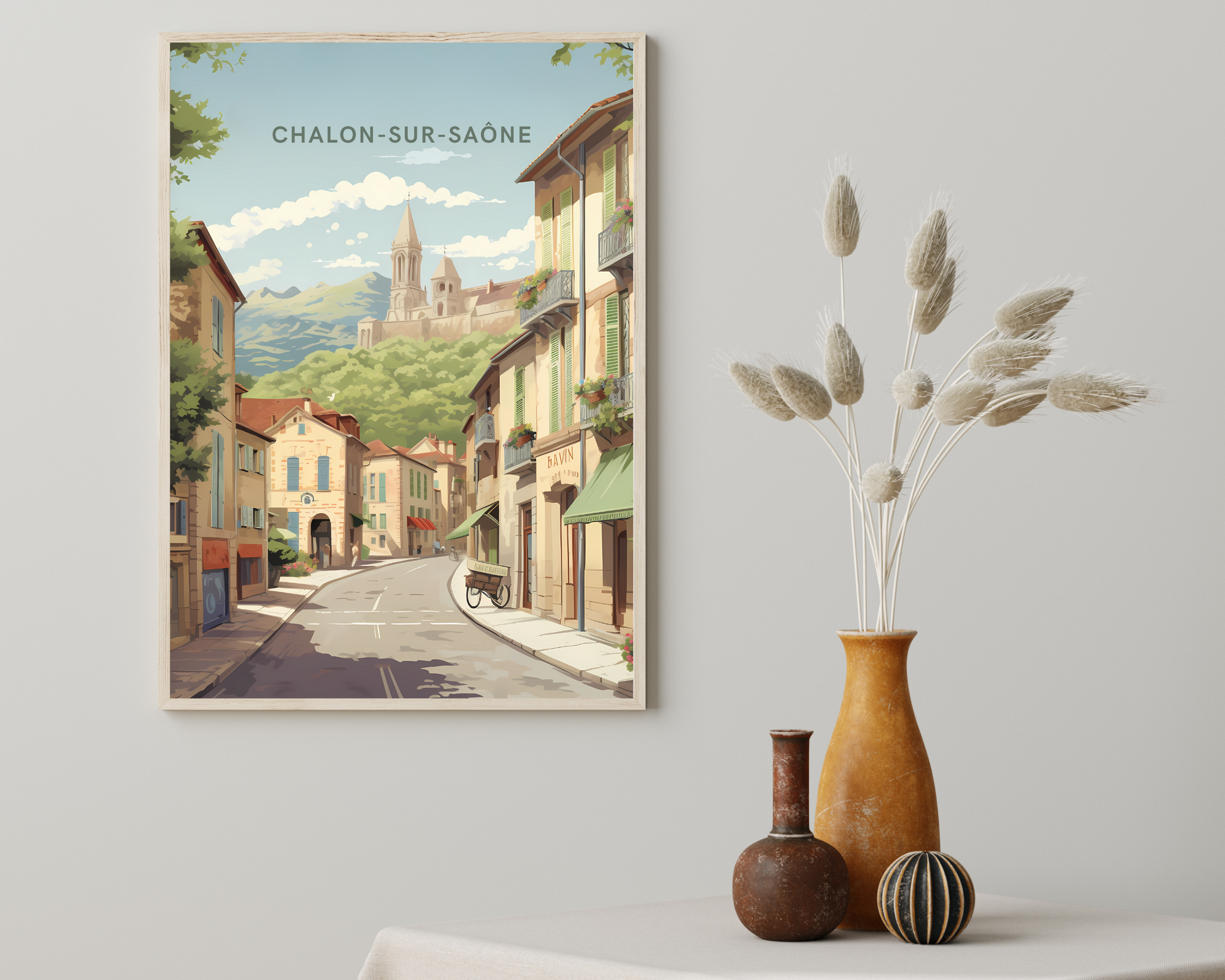 Chalon-sur-Saône France Travel Poster Print - Pitchers Design