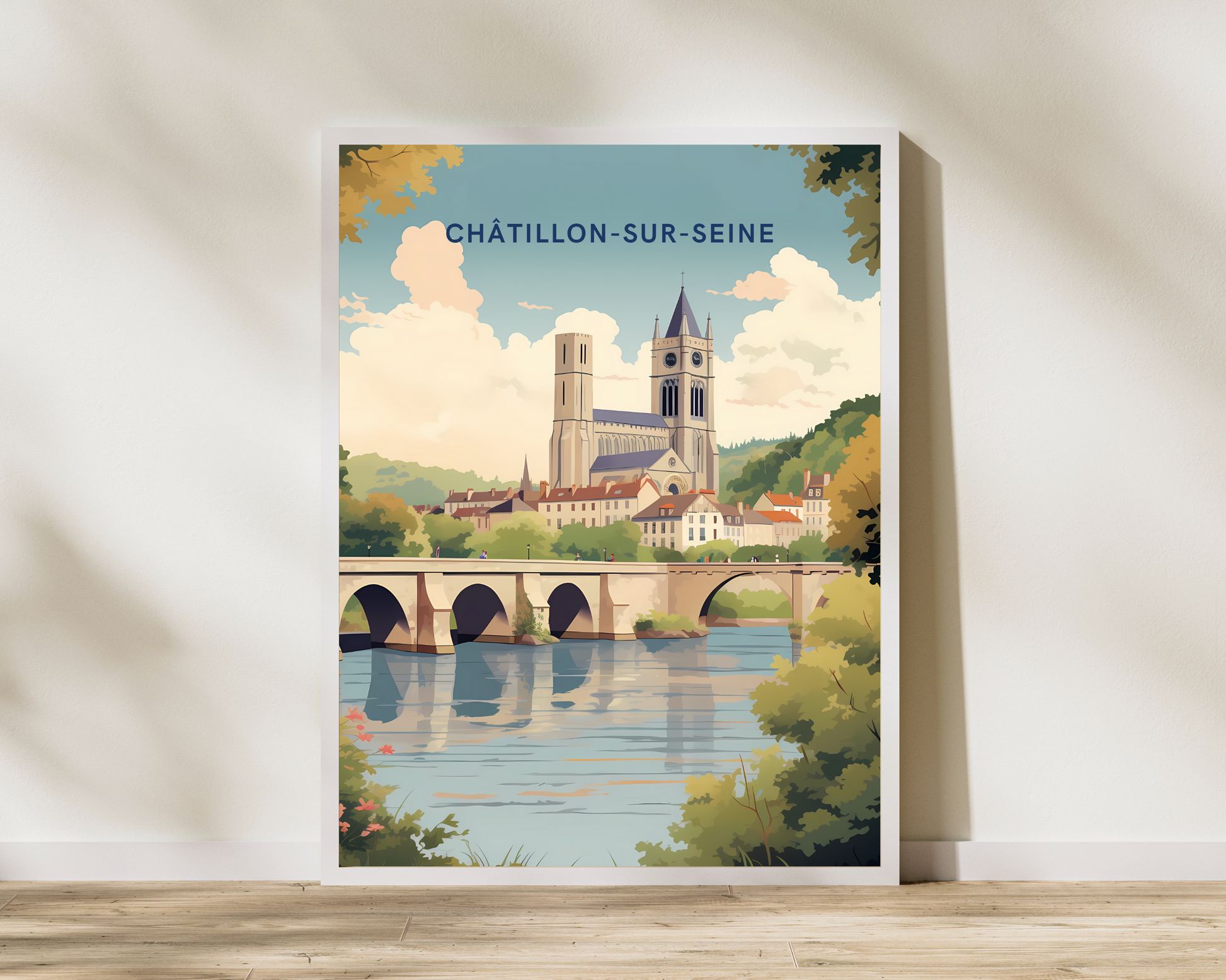 Chatillon-sur-Seine France Travel Poster Print - Pitchers Design