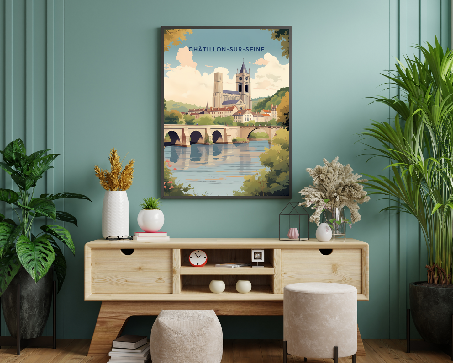 Chatillon-sur-Seine France Travel Poster Print - Pitchers Design