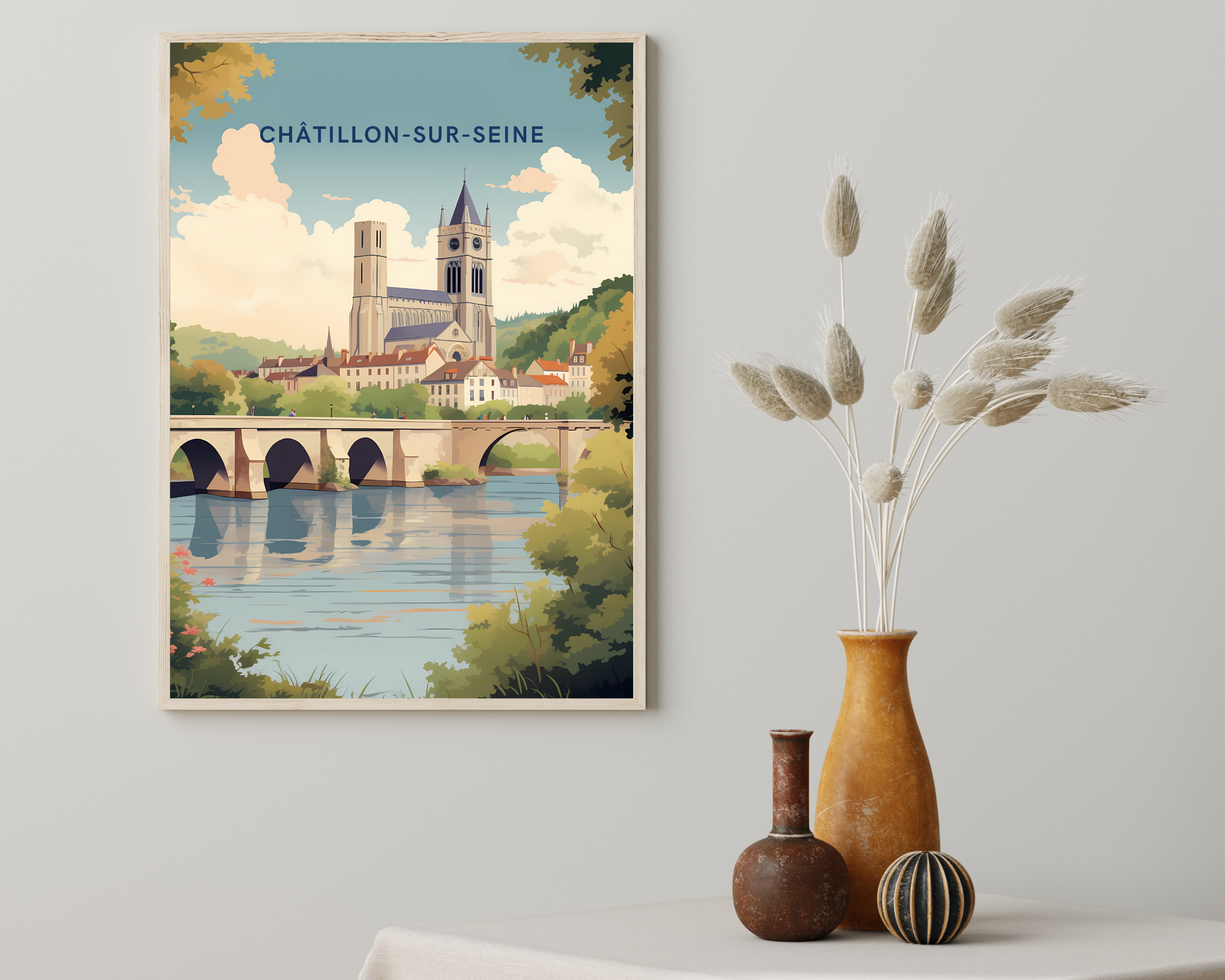 Chatillon-sur-Seine France Travel Poster Print - Pitchers Design