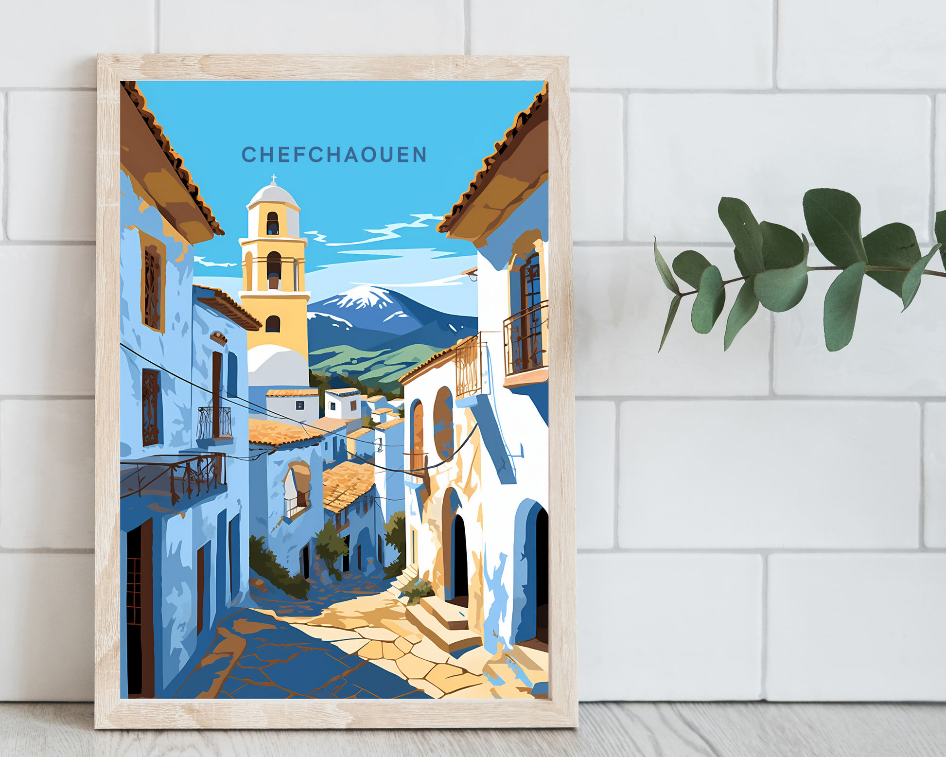 Chefchaouen Morocco Travel Poster Print - Pitchers Design