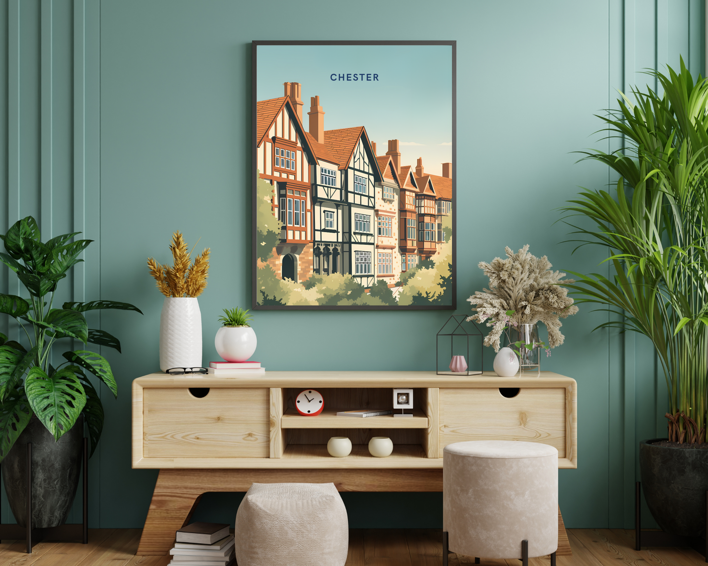 Chester England Travel Poster Print - Pitchers Design