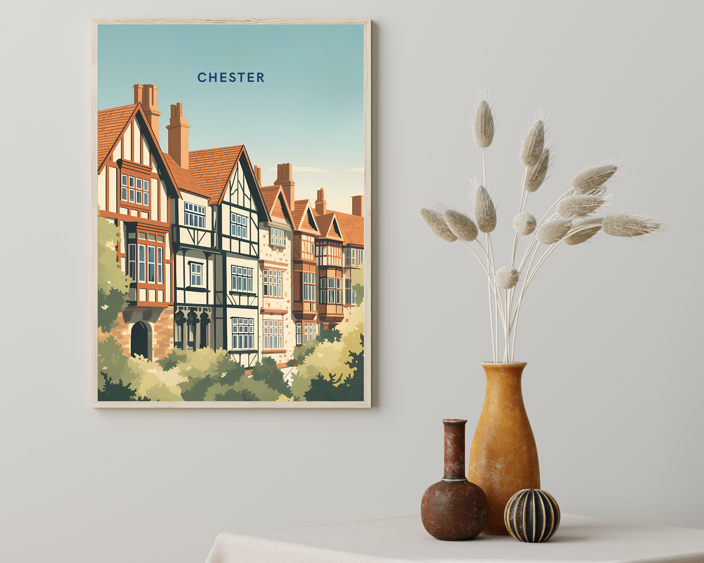 Chester England Travel Poster Print - Pitchers Design